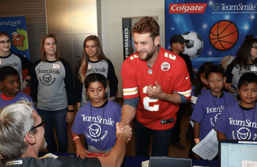 Famous athlete greeting fans